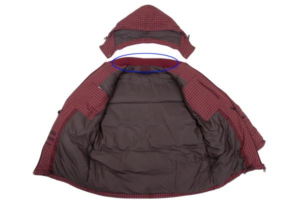 PAPAS&SONS Nylon Check Detachable Hood Coat Red Size 50L