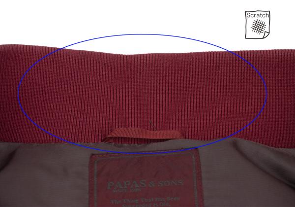 PAPAS&SONS Nylon Check Detachable Hood Coat Red Size 50L