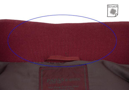 PAPAS&SONS Nylon Check Detachable Hood Coat Red Size 50L