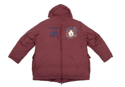 PAPAS&SONS Nylon Check Detachable Hood Coat Red Size 50L