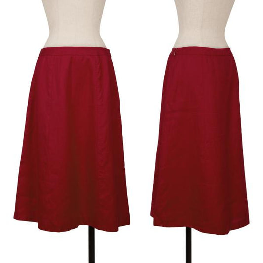 Max Mara Linen A-Line Skirt Red Size 42