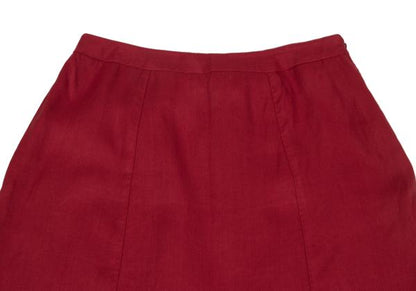 Max Mara Linen A-Line Skirt Red Size 42