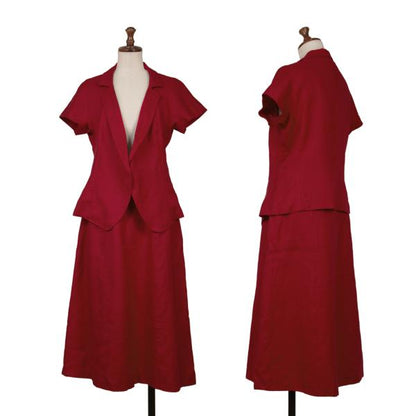 Max Mara Linen A-Line Skirt Red Size 42