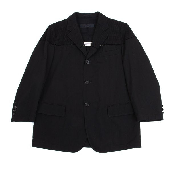 COMME des GARCONS HOMME Cut Grid Weave Jacket Black Size S