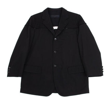 COMME des GARCONS HOMME Cut Grid Weave Jacket Black Size S