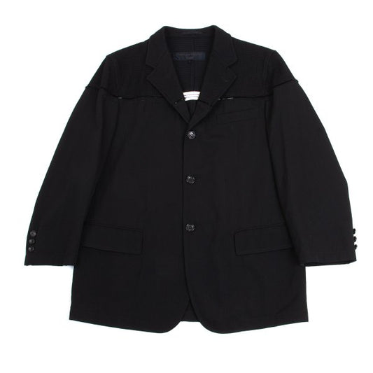 COMME des GARCONS HOMME Cut Grid Weave Jacket Black Size S