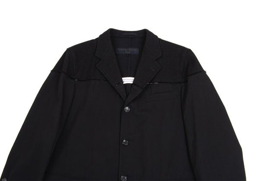 COMME des GARCONS HOMME Cut Grid Weave Jacket Black Size S