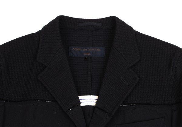 COMME des GARCONS HOMME Cut Grid Weave Jacket Black Size S