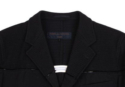COMME des GARCONS HOMME Cut Grid Weave Jacket Black Size S