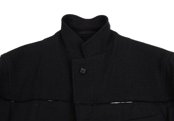 COMME des GARCONS HOMME Cut Grid Weave Jacket Black Size S