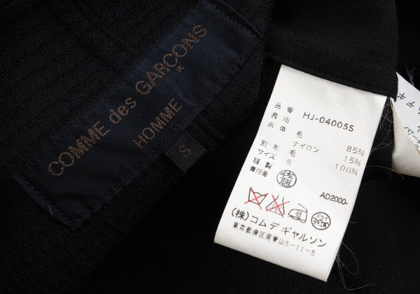 COMME des GARCONS HOMME Cut Grid Weave Jacket Black Size S