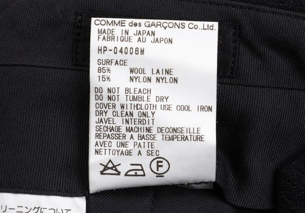 COMME des GARCONS HOMME Wool Nylon Weave Pants Black Size M