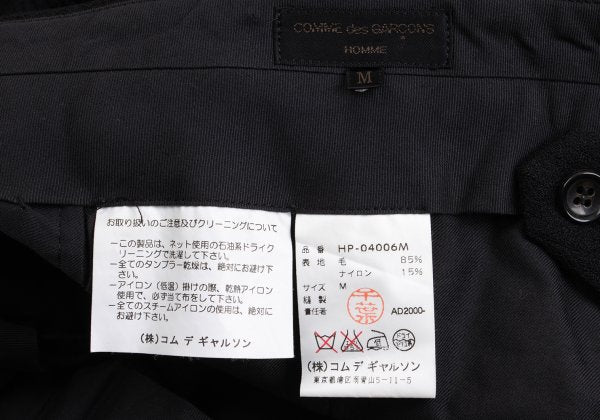 COMME des GARCONS HOMME Wool Nylon Weave Pants Black Size M