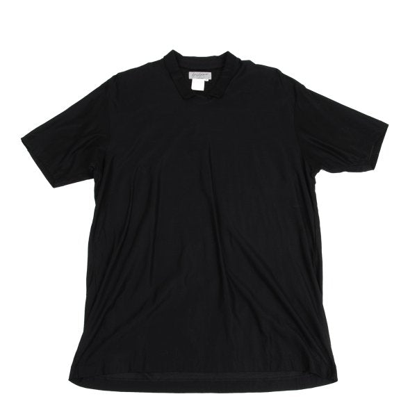 Yohji Yamamoto POUR HOMME Glossy Collar T-Shirt Black Size M