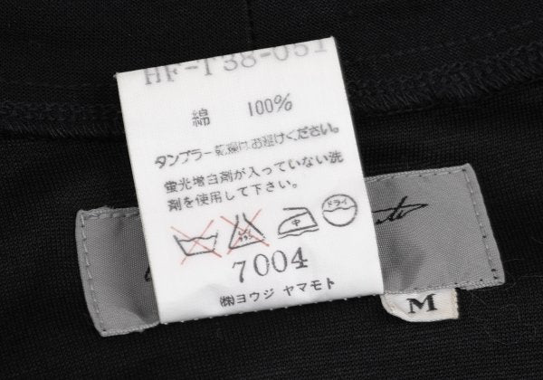 Yohji Yamamoto POUR HOMME Glossy Collar T-Shirt Black Size M