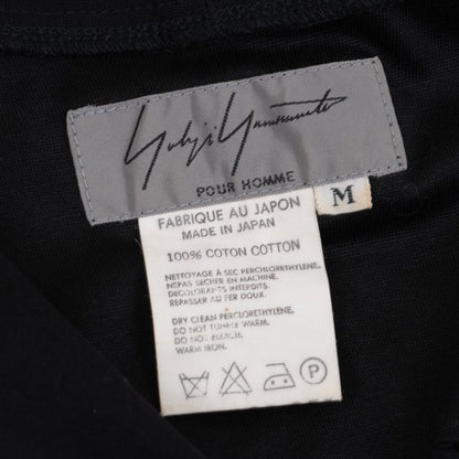 Yohji Yamamoto POUR HOMME Glossy Collar T-Shirt Black Size M
