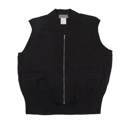 Yohji Yamamoto POUR HOMME Cotton Zip-Up Vest Black Knit Size M