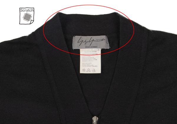 Yohji Yamamoto POUR HOMME Cotton Zip-Up Vest Black Knit Size M