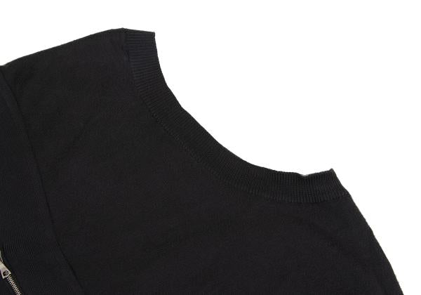 Yohji Yamamoto POUR HOMME Cotton Zip-Up Vest Black Knit Size M