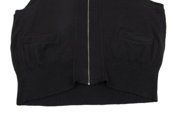 Yohji Yamamoto POUR HOMME Cotton Zip-Up Vest Black Knit Size M