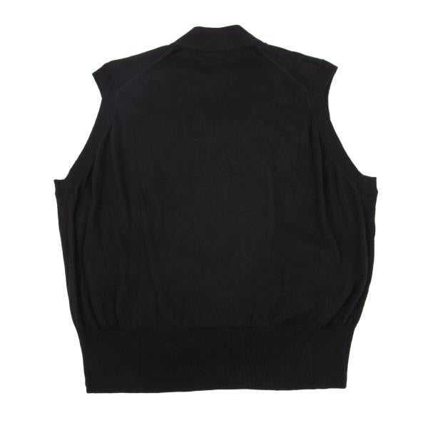 Yohji Yamamoto POUR HOMME Cotton Zip-Up Vest Black Knit Size M