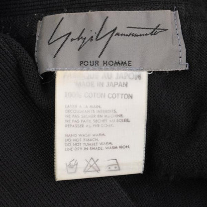 Yohji Yamamoto POUR HOMME Cotton Zip-Up Vest Black Knit Size M