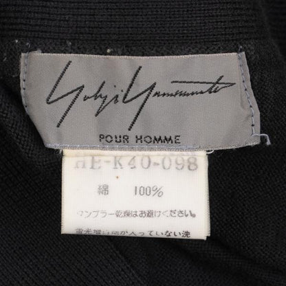 Yohji Yamamoto POUR HOMME Cotton Zip-Up Vest Black Knit Size M