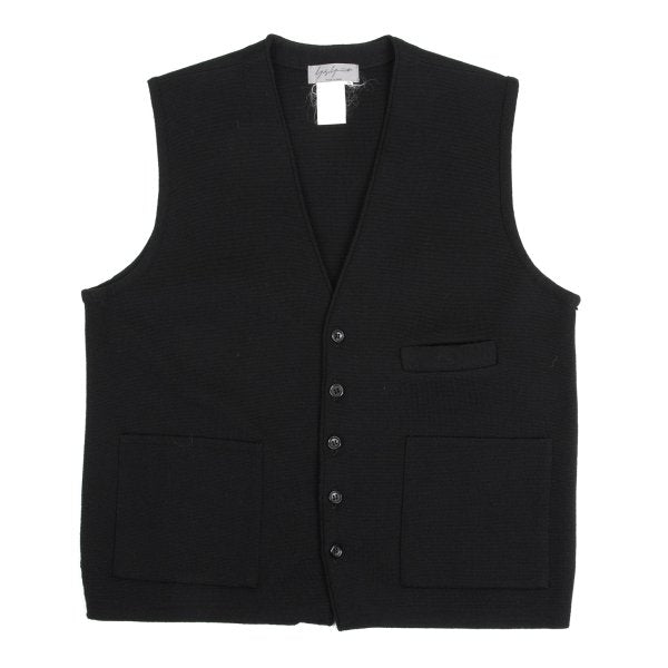 Yohji Yamamoto POUR HOMME Wool Knit Vest Black Size M