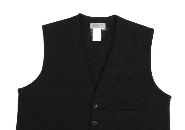 Yohji Yamamoto POUR HOMME Wool Knit Vest Black Size M