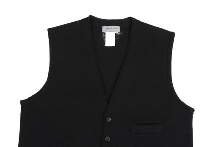 Yohji Yamamoto POUR HOMME Wool Knit Vest Black Size M