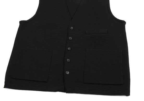 Yohji Yamamoto POUR HOMME Wool Knit Vest Black Size M