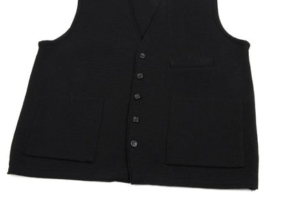 Yohji Yamamoto POUR HOMME Wool Knit Vest Black Size M