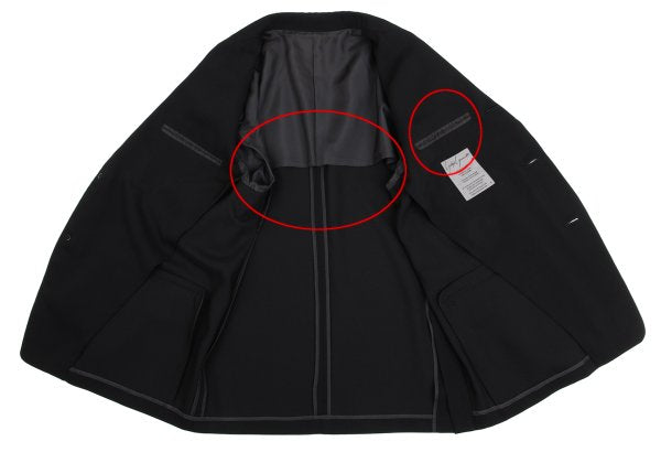 Yohji Yamamoto POUR HOMME Wool Poly Jacket Black Size S