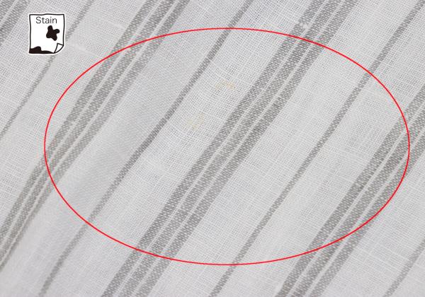 Papas Linen Stripe Long Sleeve Shirt White Gray Size 50L
