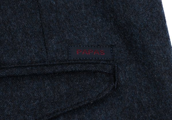 Papas Wool Two-Tuck Pants Navy Size 50L