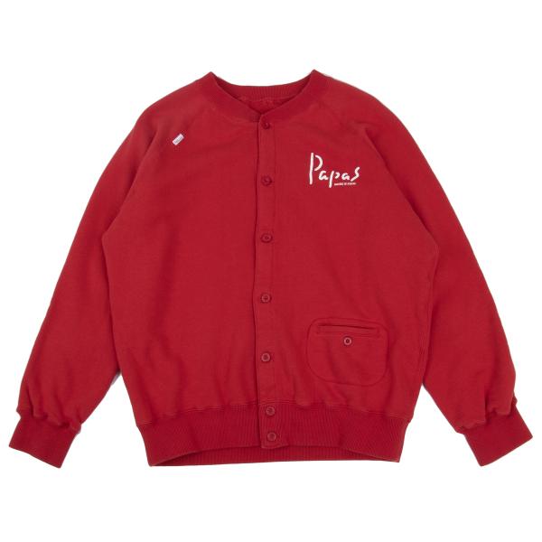 Papas Logo Print Cotton Sweat Jacket Red Size 50L