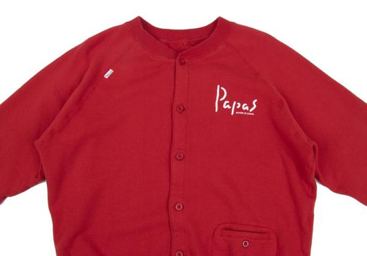 Papas Logo Print Cotton Sweat Jacket Red Size 50L