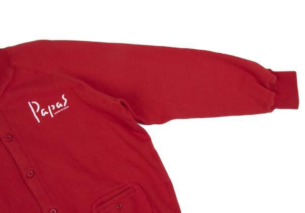 Papas Logo Print Cotton Sweat Jacket Red Size 50L