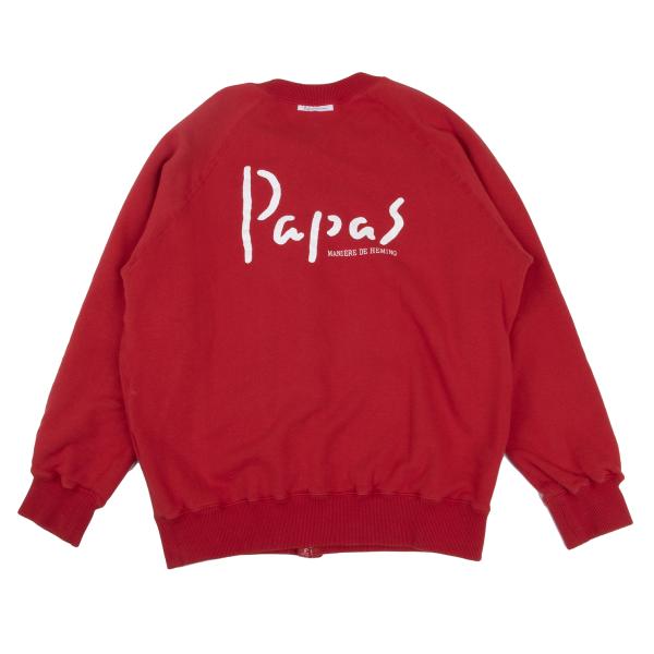 Papas Logo Print Cotton Sweat Jacket Red Size 50L