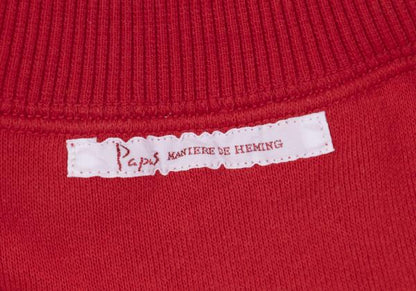 Papas Logo Print Cotton Sweat Jacket Red Size 50L