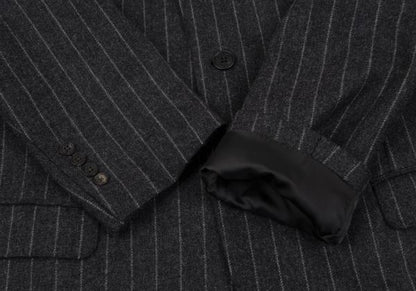 Papas MOON Cashmere Wool Stripe Blazer Gray Size 50L