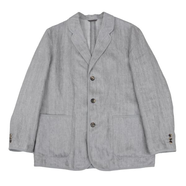 Papas Linen Piping Stripe Blazer Light Gray Size 48M
