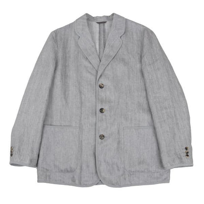 Papas Linen Piping Stripe Blazer Light Gray Size 48M