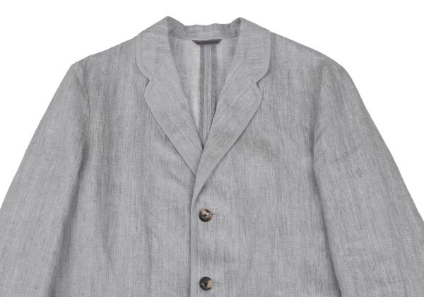 Papas Linen Piping Stripe Blazer Light Gray Size 48M