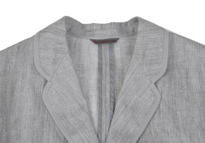 Papas Linen Piping Stripe Blazer Light Gray Size 48M