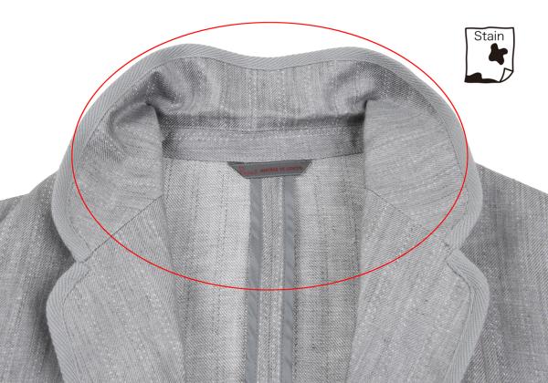 Papas Linen Piping Stripe Blazer Light Gray Size 48M