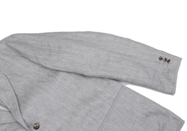 Papas Linen Piping Stripe Blazer Light Gray Size 48M