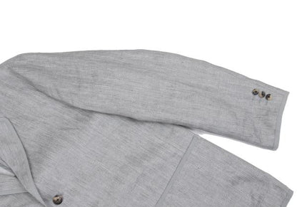 Papas Linen Piping Stripe Blazer Light Gray Size 48M
