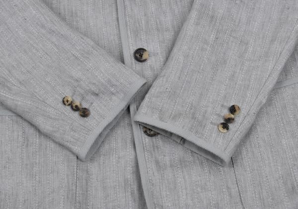 Papas Linen Piping Stripe Blazer Light Gray Size 48M