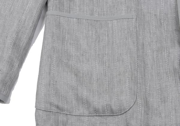 Papas Linen Piping Stripe Blazer Light Gray Size 48M